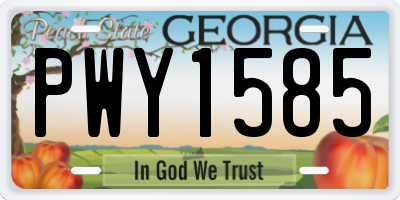 GA license plate PWY1585