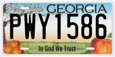 GA license plate PWY1586