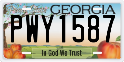GA license plate PWY1587