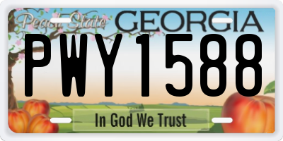 GA license plate PWY1588