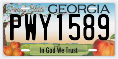 GA license plate PWY1589