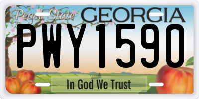 GA license plate PWY1590