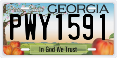 GA license plate PWY1591