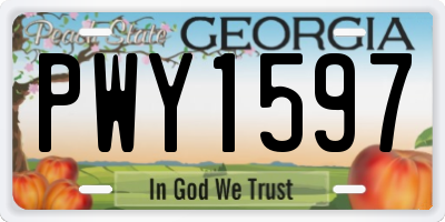 GA license plate PWY1597