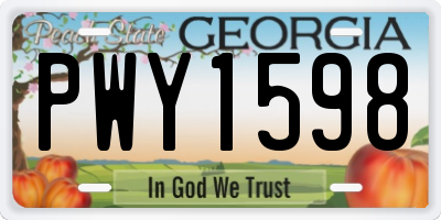 GA license plate PWY1598