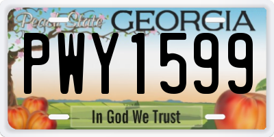 GA license plate PWY1599