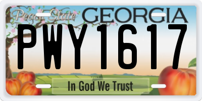 GA license plate PWY1617