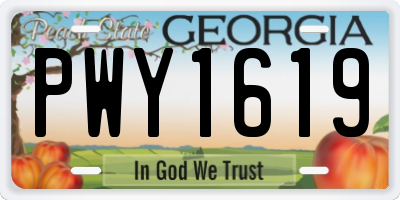 GA license plate PWY1619