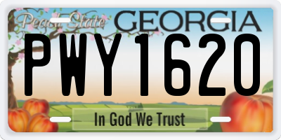 GA license plate PWY1620
