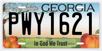 GA license plate PWY1621