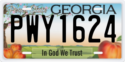 GA license plate PWY1624