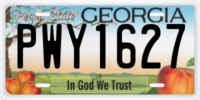 GA license plate PWY1627