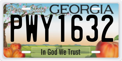 GA license plate PWY1632