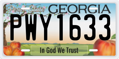 GA license plate PWY1633