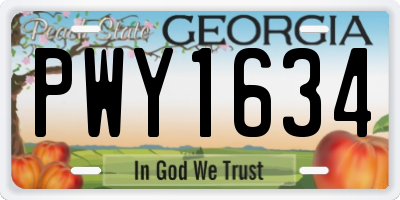 GA license plate PWY1634