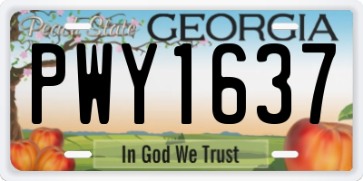GA license plate PWY1637