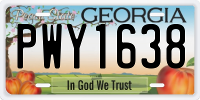 GA license plate PWY1638