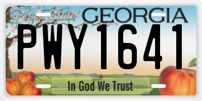 GA license plate PWY1641