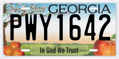 GA license plate PWY1642