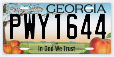 GA license plate PWY1644