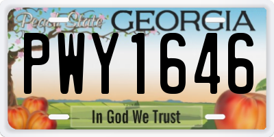 GA license plate PWY1646