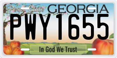 GA license plate PWY1655