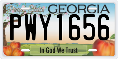GA license plate PWY1656