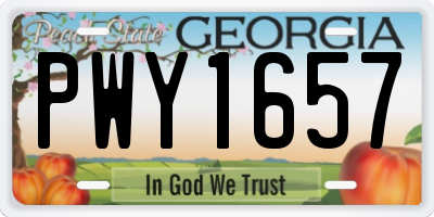 GA license plate PWY1657