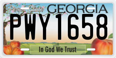 GA license plate PWY1658