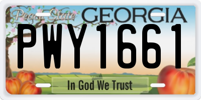 GA license plate PWY1661