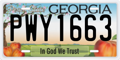 GA license plate PWY1663