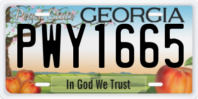 GA license plate PWY1665