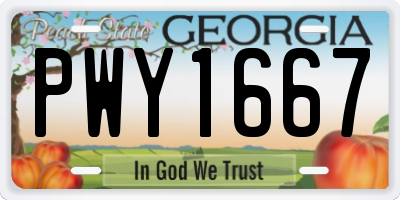 GA license plate PWY1667