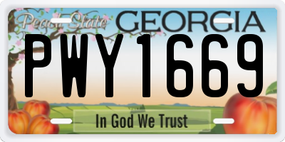 GA license plate PWY1669