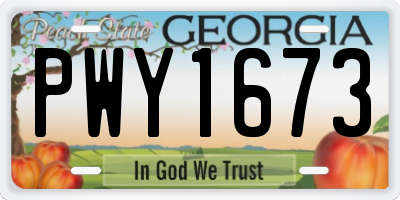 GA license plate PWY1673