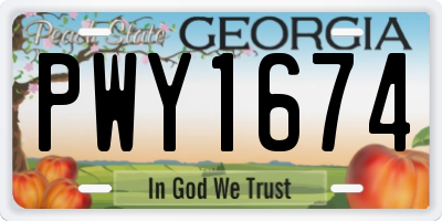 GA license plate PWY1674