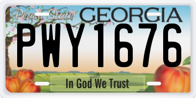 GA license plate PWY1676