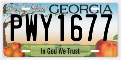 GA license plate PWY1677