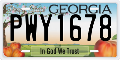 GA license plate PWY1678
