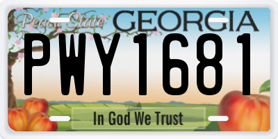 GA license plate PWY1681