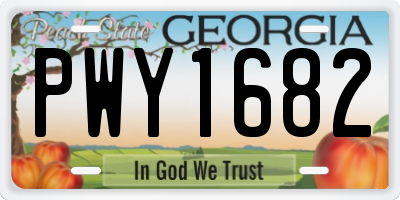 GA license plate PWY1682