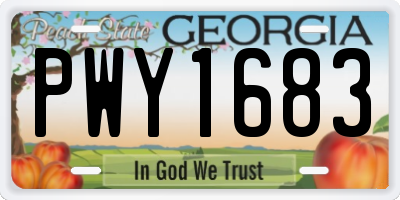 GA license plate PWY1683