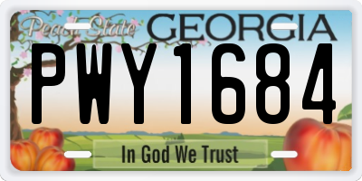 GA license plate PWY1684