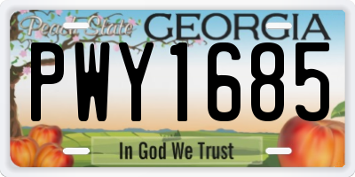 GA license plate PWY1685