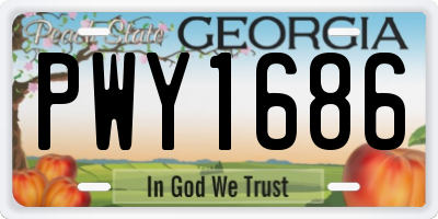 GA license plate PWY1686