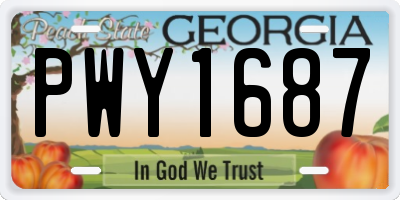 GA license plate PWY1687