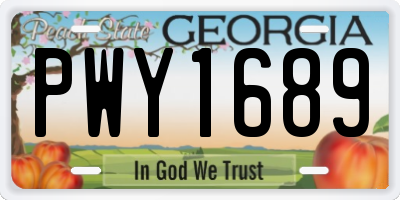 GA license plate PWY1689