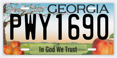GA license plate PWY1690