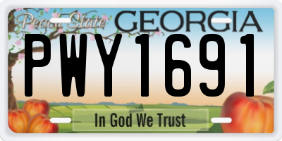 GA license plate PWY1691