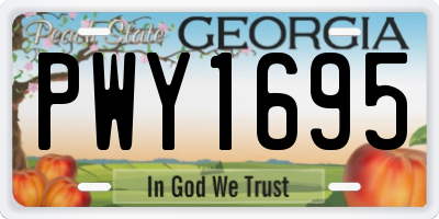 GA license plate PWY1695
